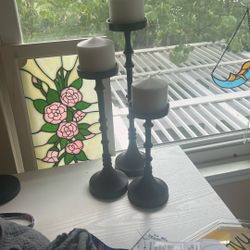 Candles And Candle Stick Set 