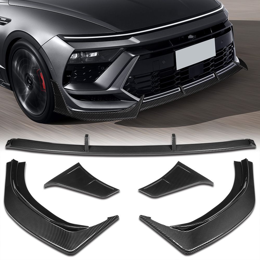 For 2024-2025 Hyundai Sonata N-Line Carbon Painted Front Bumper Lip Spoiler -(2-PU-393-PCF