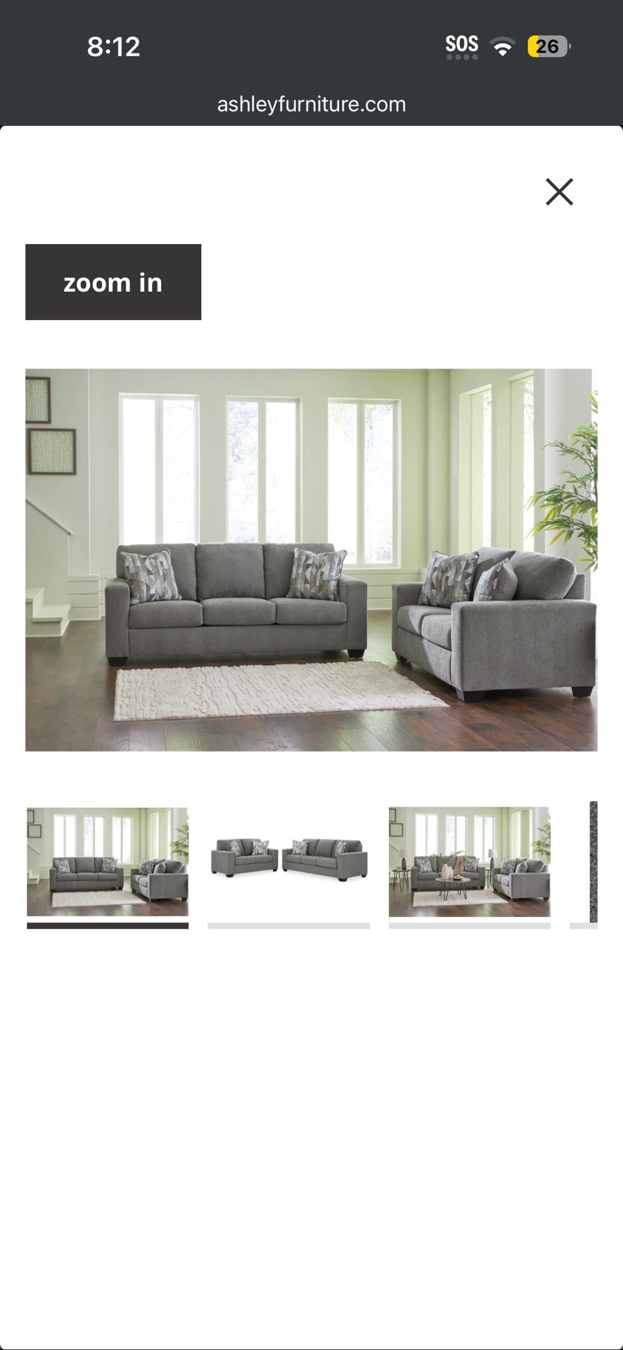 2 Piece Sectional- Similar Gray with Festive Pillows