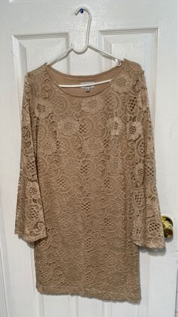 Lace tan dress