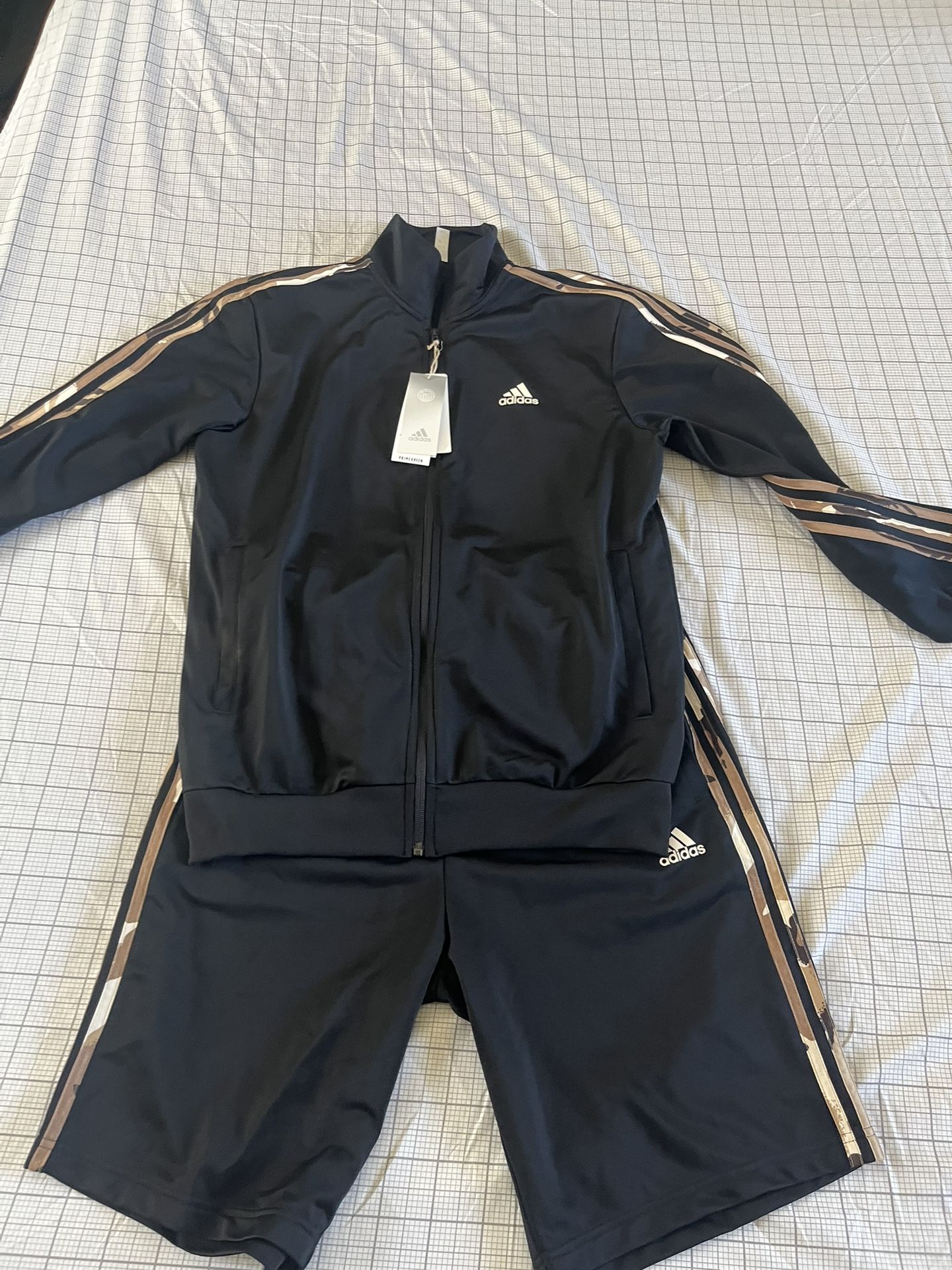 Black And Gold Adidas Sweater And Shorts Set 