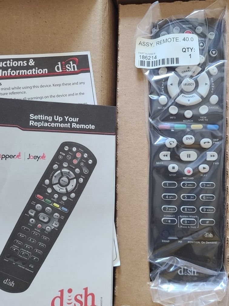 Dish Network 40.0 Joey Hopper UHF Satellite Receiver Learning Remote Control