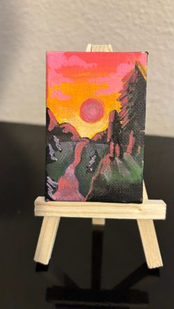 Sasquatch sunset miniature painting