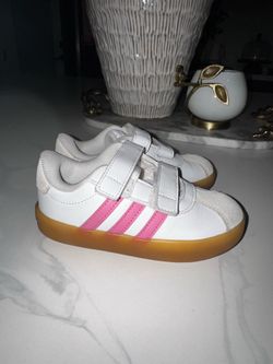 Adidas Toddler Size 9T VL Court 3.0 Pink/ Gum