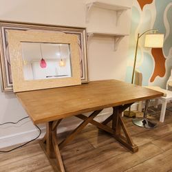 Wood Farmhouse Table / Desk – Dining Table | Office Desk 