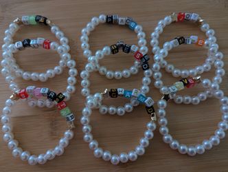 8mm Faux Pearl inspirational Bracelet