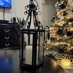 Halloween Holiday Black Metal Lantern 12"