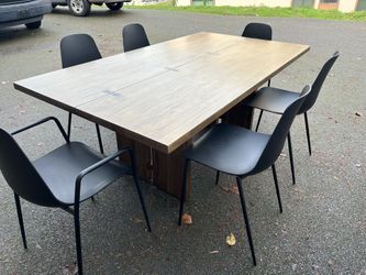 CRATE & BARREL WALNUT DINING TABLE