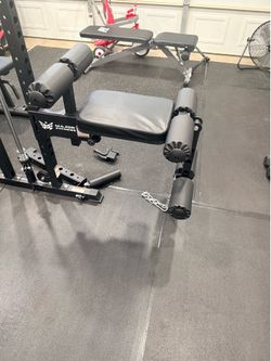 Squat rack attachment leg extension/ leg curl