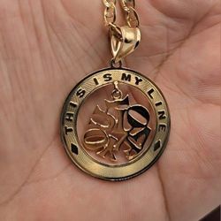 Solid 14kt Gold Custom I love you Pendant Dije De Oro Solido 14kt