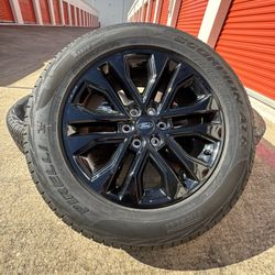 20s Ford F150 Expedition Black Rims Rines Wheels Oem New Tires