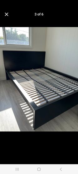 Free delivery. IKEA Malm Queen Size Bed Frame with Lonset Slats in excellent condition