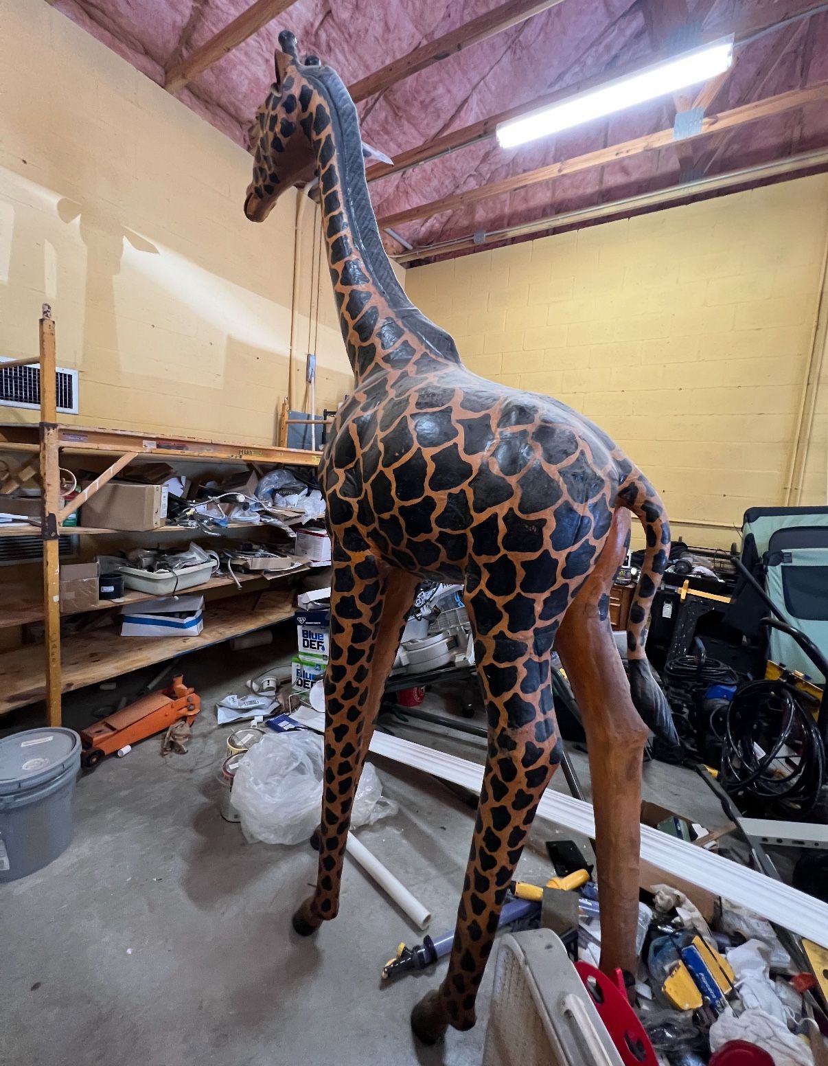 🦒Beautiful 9ft + Giraffe Statue (Leather Wrapped)