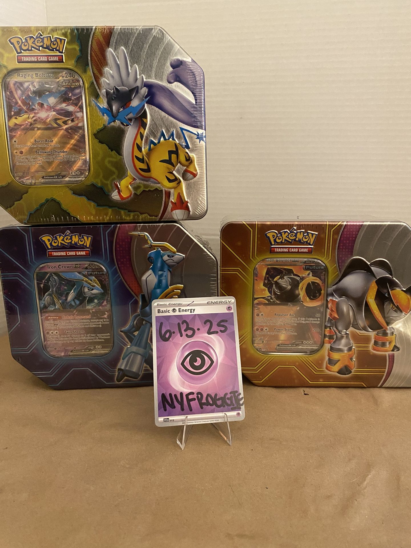 Pokemon TCG 3 Of 4 Art Paradox Destinies Tin