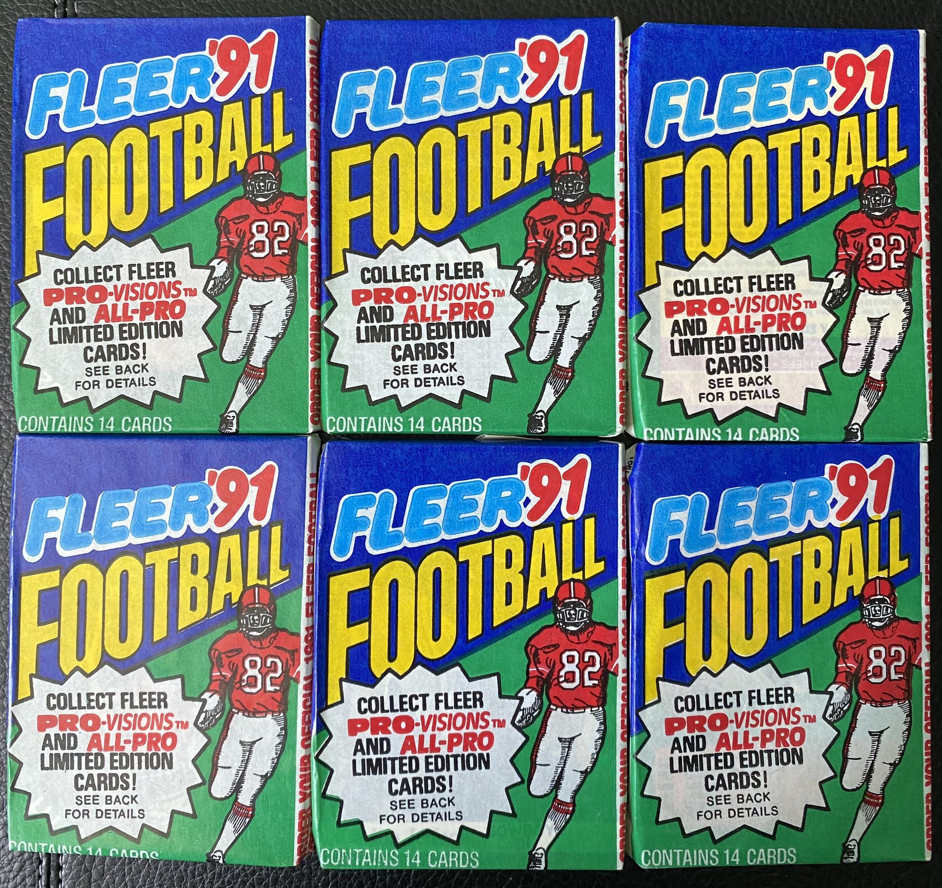 1991 Fleer Football Pack Lot Of 6