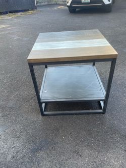 Wood and metal side table