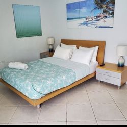 Queen Bed with two night table