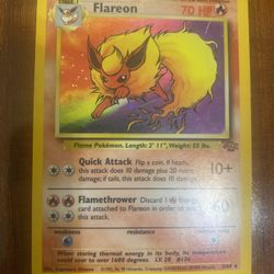 Pokemon Flareon Jungle 3/64 Unlimited Vintage Holo Rare HP