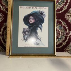 Framed Vintage Art Ladies' Home Journal February 1913