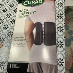 Curad Back Support Brace  Adult's Dual-Pulley System Black 2XL