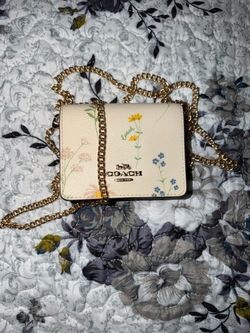 Coach mini foral card wallet