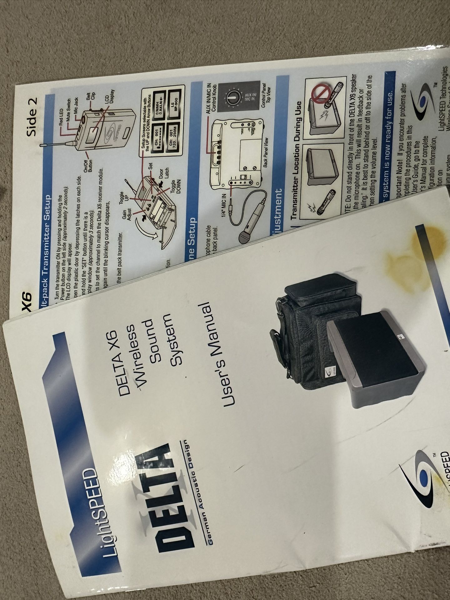 Delta X6 Wireless Sound System With Case And Extras