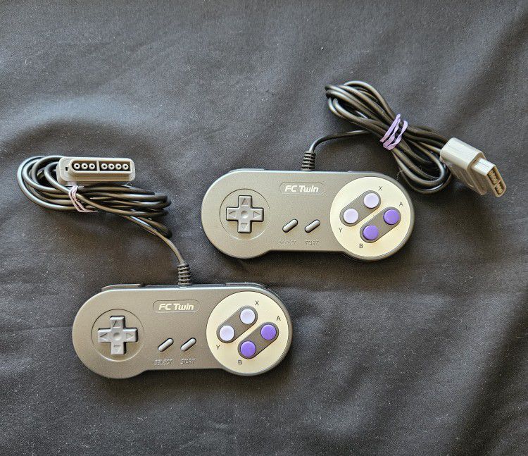 2 FC Twin Super Nintendo Controllers