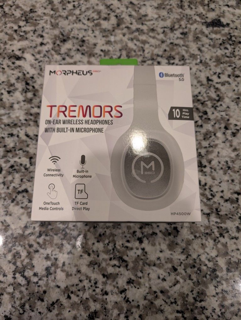 NEW Morpheus Tremors On-Ear Wireless Bluetooth Headphones With Built In Mic