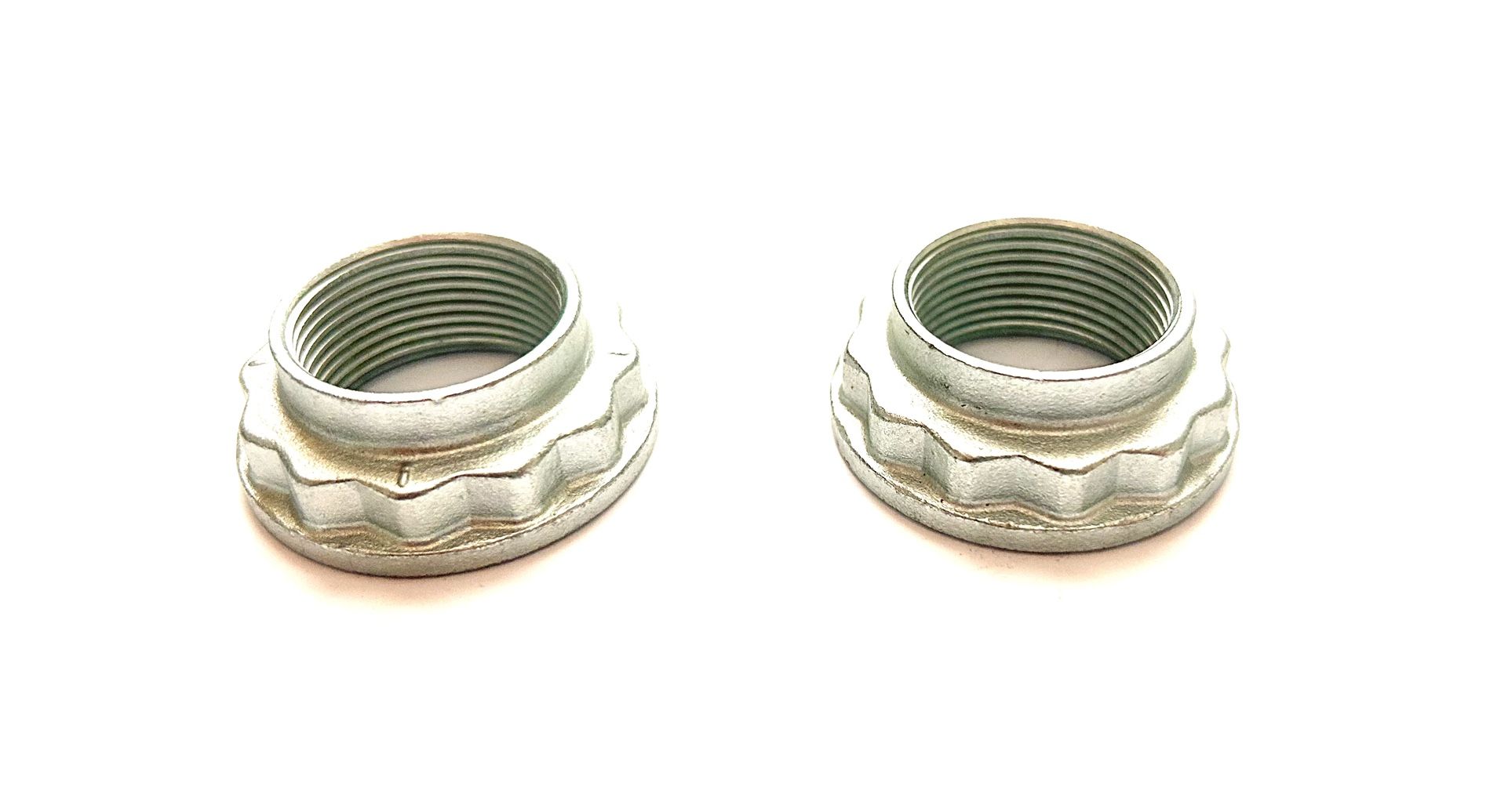 2 GENUINE OEM New Axle Spindle Nuts Replacement Hex Star Style M27 x 1.5 Fit BMW
