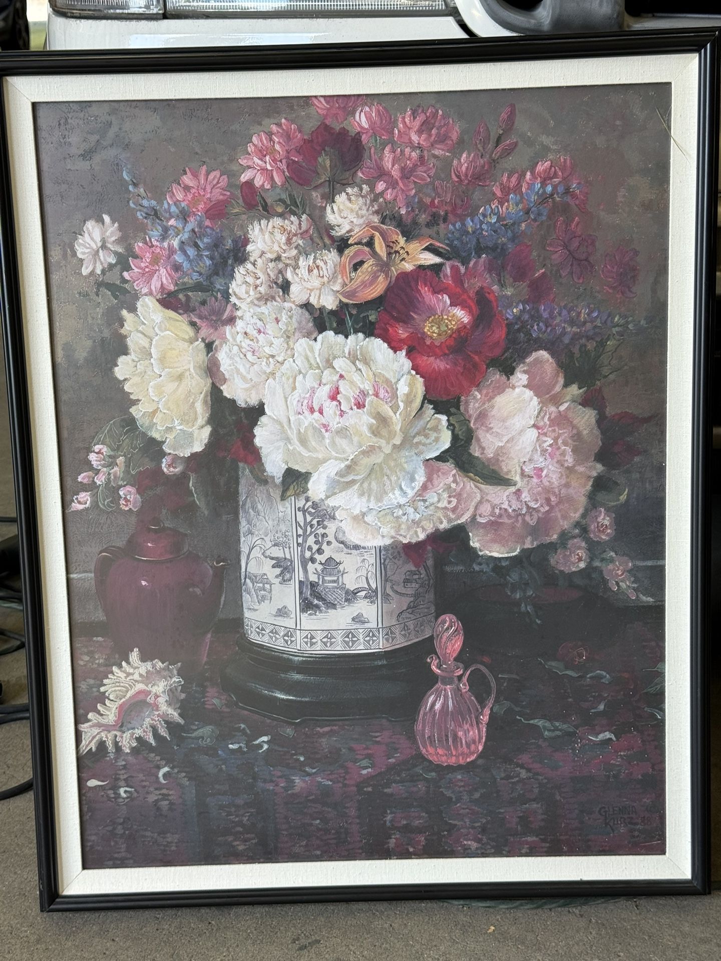 Beautiful Still Life Flowers Print Glenna Kurz Framed Matted Print