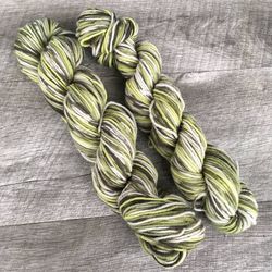 Lot of 2 Army Green Variegated Self Patterning Sock Yarn Skeins