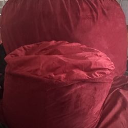LTIMATE SACK 6ft Bean Bag Chair, Oversize Bean Bag Chair for Adults, Comfy Chair Bean Bag Couch Lounge Sofa Loveseat Furniture | Burgundy Suede