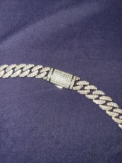 White Gold Bonded Cuban