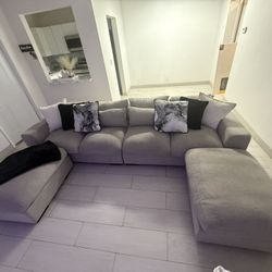 Grey U-shaped Couch 