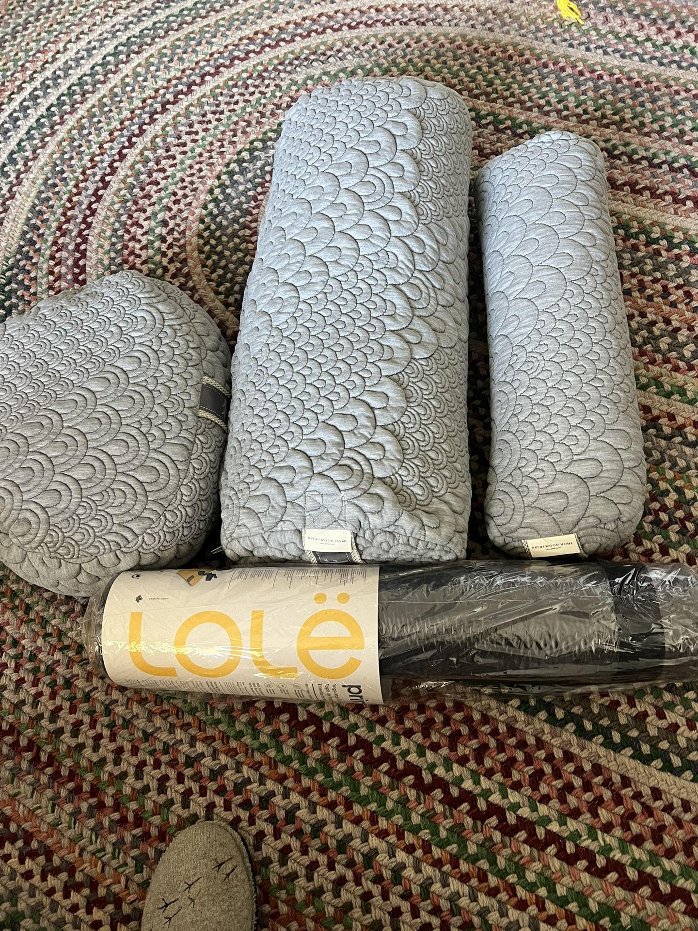NIB YOGA Brentwood home, Crystal Cave collection, yoga, pillows, and new yoga mat