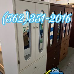 White Tall Closet With Mirror New compressed Wardrobe 