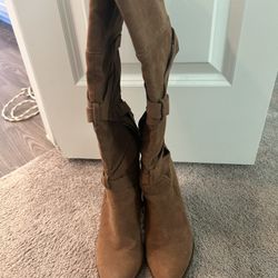 Tan (to The Knee) High Heel Boots 