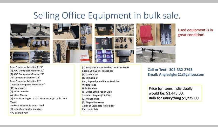 Bulk Sale of Office Equipment 