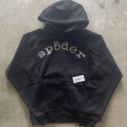 spider hoodie black