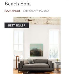 Four Hands Bench Grey Sofa 