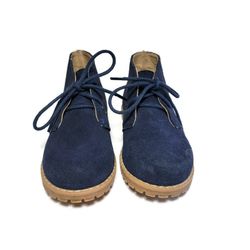 Janie And Jack Navy Suede Laced Boots Shoes Size 6 Toddler 