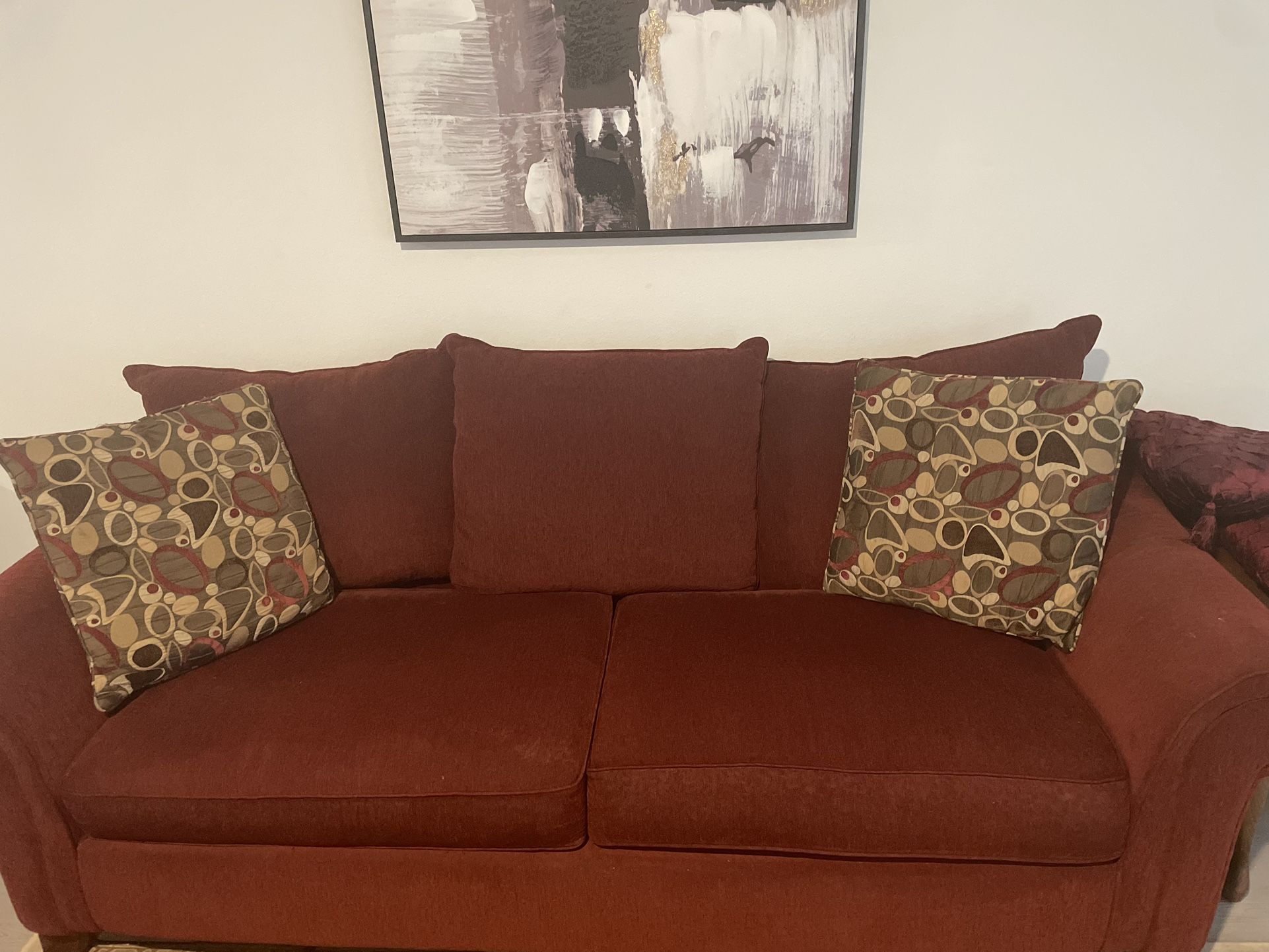 Burgundy Couch Set