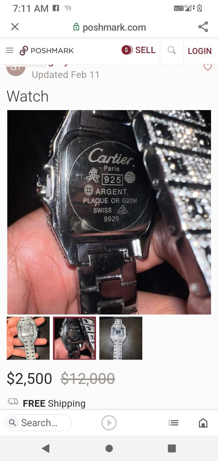 **REPLICA**Cartier Santos Watch 925 Plaque or G20M (9929)