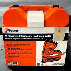 PASLODE 16 GA. ANGLED CORDLESS LI-ION FINISH NAILER.