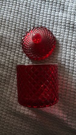 Red glass trinket box