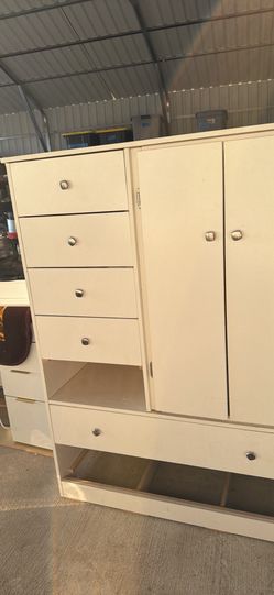 White Wooden Armoire Wardrobe