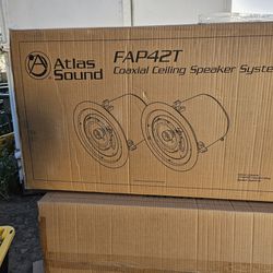 Atlas Sound Fap42t Ceiling Speakers New