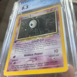 Pokémon Unown A 1st Edition Holo CGC 8.5🔥🔥🔥🔮🔮🔮