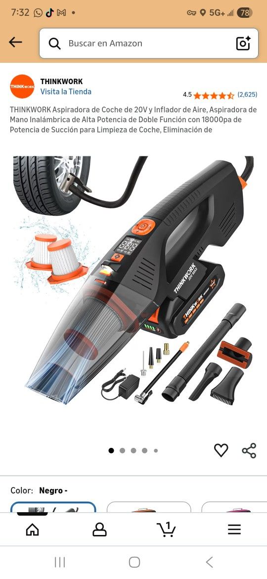 2-in-1 Car Vacuum & Tire Inflator โ Portable Air Compressor