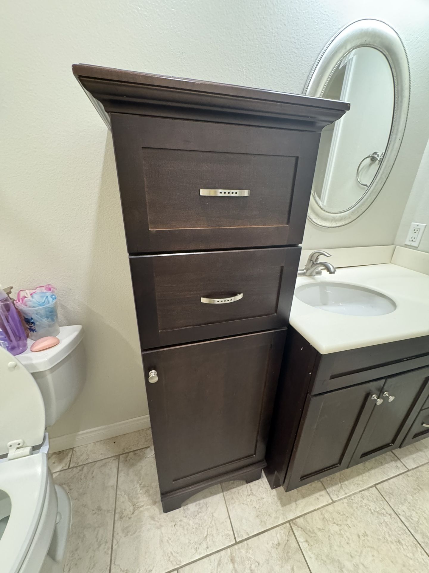 Vanity Cabinet And Linen Tower 